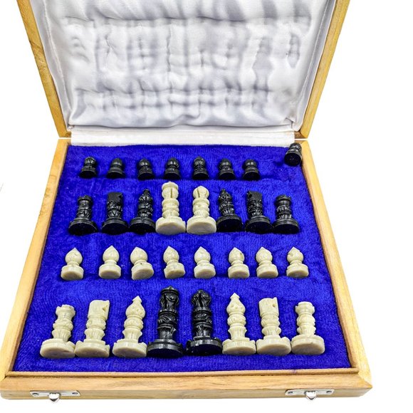 Handmade Folding Wooden Bone Chess Board (10inch) - Picture 3 of 4